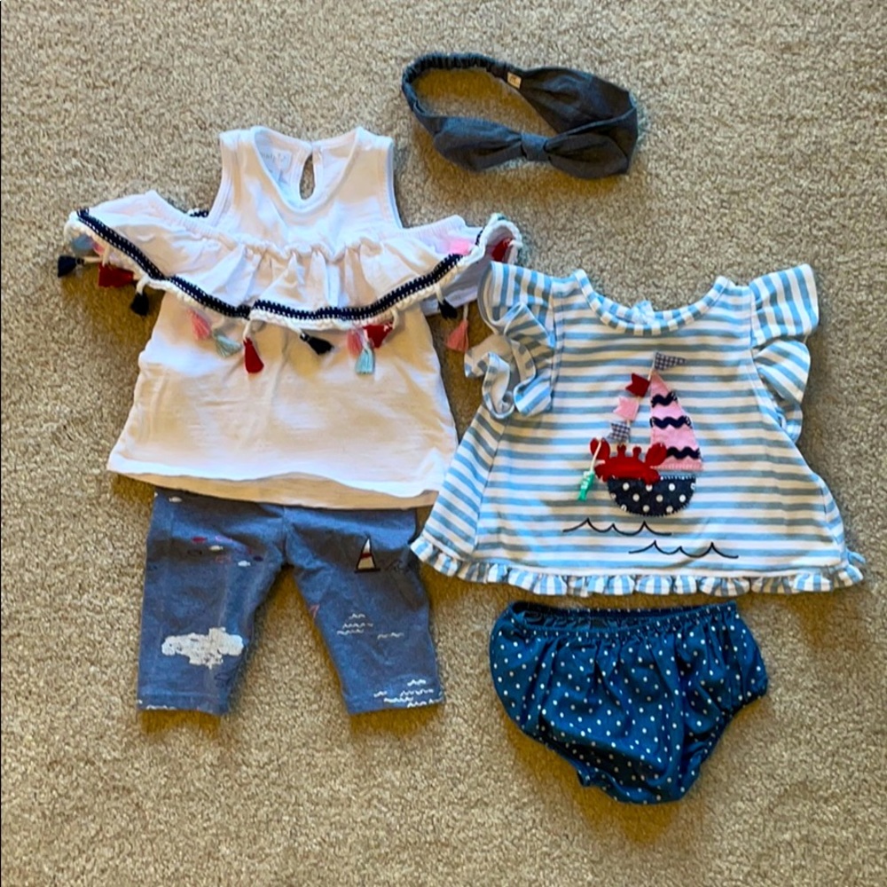 Mud Pie Girls 6-9 Month Matching Sets - Picture 1 of 5